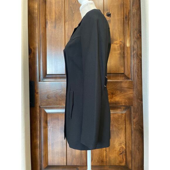 Vintage Bebe Women’s Double Breasted Black Jacket size 4 - Picture 5 of 13